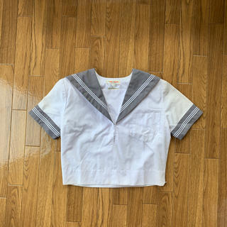 夏服半袖 白×グレー 白3本ライン(コスプレ)