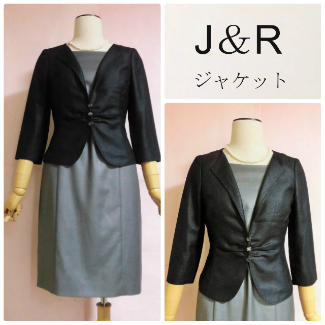 J&R(ジェイアンドアール)の【J＆R】きれいめジャケット☆黒☆春夏秋 レディースのジャケット/アウター(テーラードジャケット)の商品写真