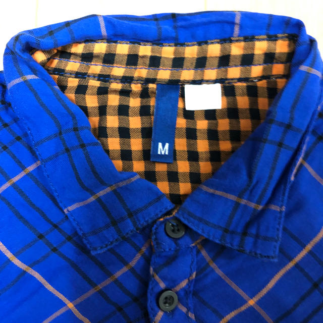 H&M(エイチアンドエム)のH&M エイチアンドエム 半袖カラーシャツ ブルーチェック Mサイズ メンズのトップス(シャツ)の商品写真