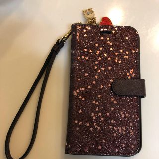 コーチ(COACH)のCOACH コーチグリッターチャーム付iPhone x/xs手帳型ケース(iPhoneケース)