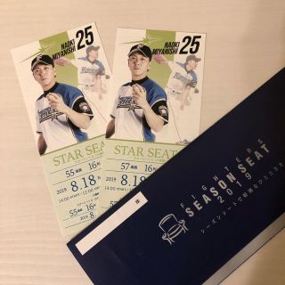 ホッカイドウニホンハムファイターズ(北海道日本ハムファイターズ)の8/18(日) 札幌ドーム 日本ハムVS楽天 スターシートペア2枚 良席！(野球)