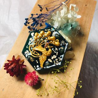 宇宙の神秘✨高次の意識レベルへ☄️黄金の鳳凰☄️🐉フトマニ図🐉オルゴナイト(置物)