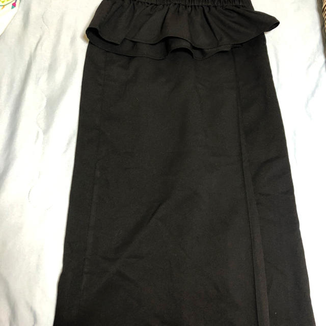 Ameri VINTAGE(アメリヴィンテージ)の超美品！バックゴム！コルセットベルト付き着痩せ！黒スカート レディースのスカート(ひざ丈スカート)の商品写真