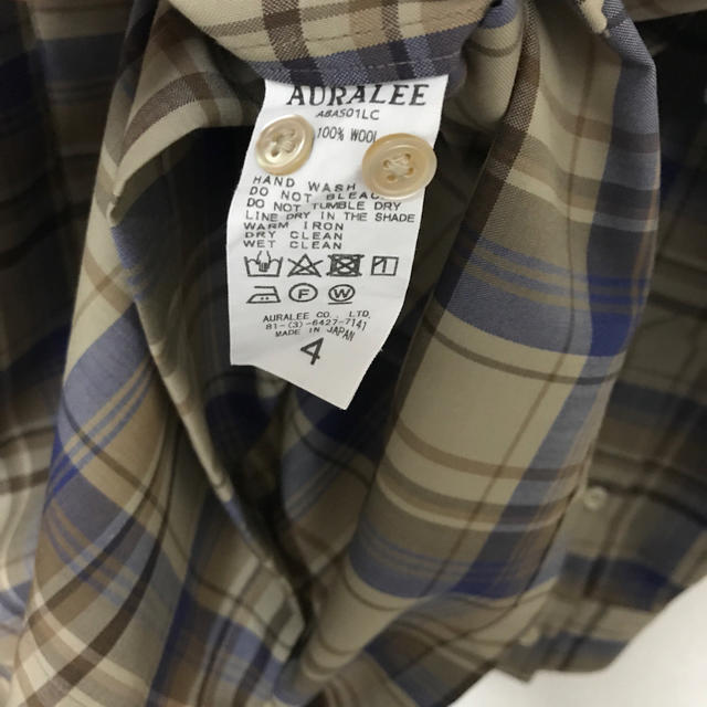 auralee SUPER LIGHT WOOL CHECK SHIRTS