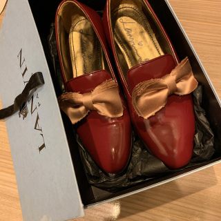 ランバン(LANVIN)のローファー lanvin エナメル リボン ラメ(ローファー/革靴)