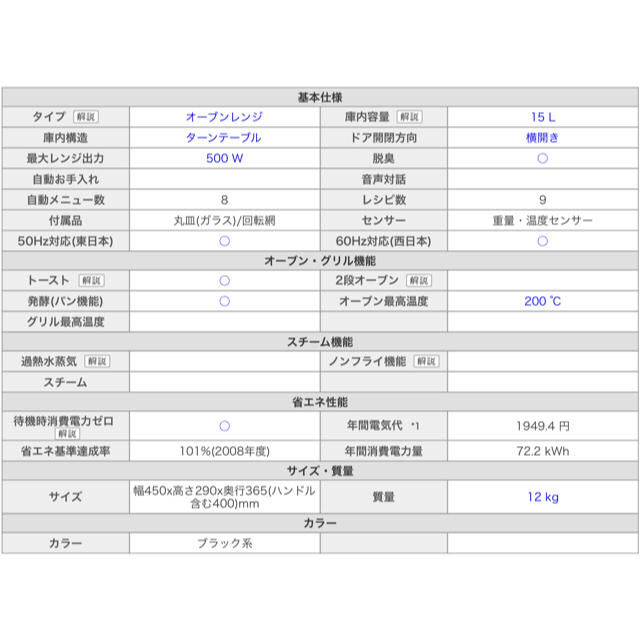 SHARP(シャープ)のシャープ オーブンレンジRE-S50B-B スマホ/家電/カメラの調理家電(電子レンジ)の商品写真