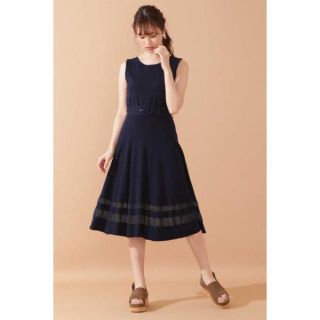 ジルバイジルスチュアート(JILL by JILLSTUART)の透けヘムニットワンピ(ひざ丈ワンピース)