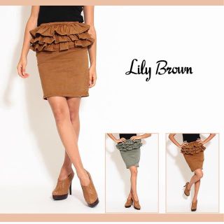 リリーブラウン(Lily Brown)のLily Brownカーキスカート＊(ひざ丈スカート)