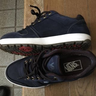 ヴァンズ(VANS)のvans スニーカー ネイビー×ブラウン 秋冬スニーカー24.5(スニーカー)