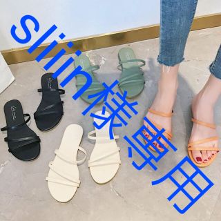 sliiin様専用ホワイト/23.0cm（36）△ミュールサンダル ストラップ(サンダル)