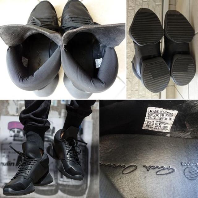 Rick Owens(リックオウエンス)のAdidasxRick Owens ランナー レザースニーカー 25 26 39 メンズの靴/シューズ(スニーカー)の商品写真