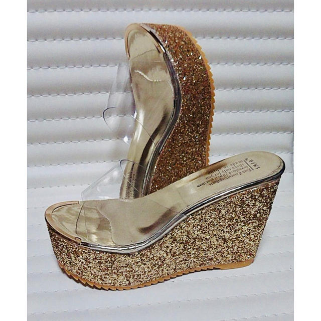 ゴールド 厚底 ウェッジソール サンダル レディース レディースの靴/シューズ(サンダル)の商品写真
