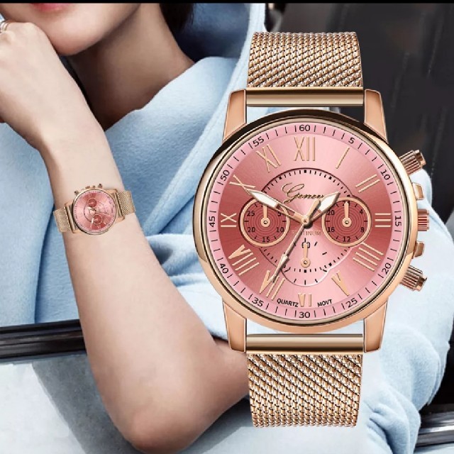 Geneva腕時計　レディースウォッチ　ピンク レディースのファッション小物(腕時計)の商品写真