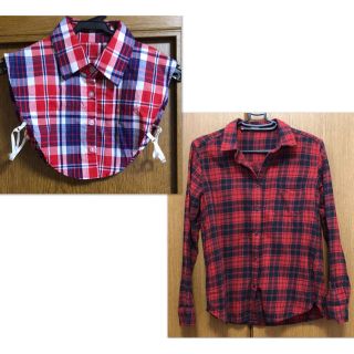 ジーユー(GU)のチェックシャツ フランネルシャツ 付け襟(シャツ/ブラウス(長袖/七分))
