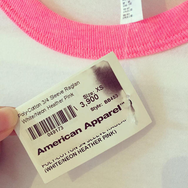 American Apparel(アメリカンアパレル)の新品タグ付き♡ラグラン七分袖カットソー レディースのトップス(Tシャツ(長袖/七分))の商品写真