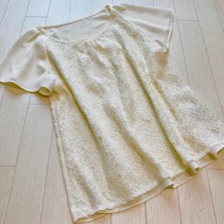 ロペ(ROPE’)の美品 ROPE フロントレース シフォンブラウス M(シャツ/ブラウス(半袖/袖なし))