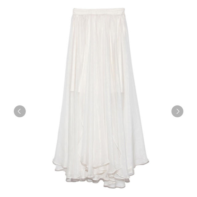 Lily Brown(リリーブラウン)の光沢シースルーフレアスカート LWFS191083 レディースのスカート(ロングスカート)の商品写真