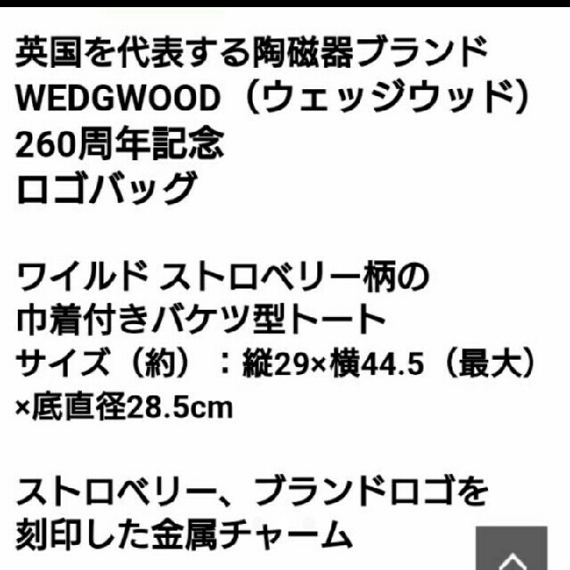 WEDGWOOD(ウェッジウッド)のウェッジウッド付録 レディースのバッグ(トートバッグ)の商品写真