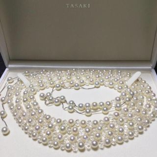 タサキ(TASAKI)の【美品】BAKUFUシリーズ パールxクリスタル110cmx2本(ネックレス)