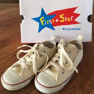 コンバース(CONVERSE)の【美品！】コンバース キッズ白 18cmファスナー付き！(スニーカー)