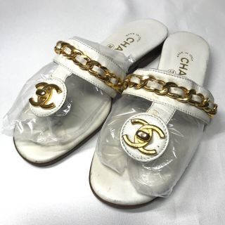 シャネル(CHANEL)のヴィンテージ シャネル ターンロック ココ チェーン トング サンダル(サンダル)