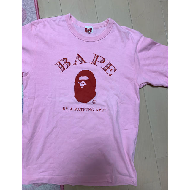 A BATHING APE(アベイシングエイプ)の激安Mサイズ！ BAPE猿顔ヘビーTシャツ ピンク メンズのトップス(Tシャツ/カットソー(半袖/袖なし))の商品写真