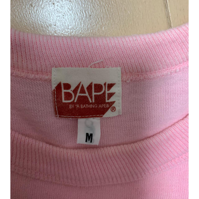 A BATHING APE(アベイシングエイプ)の激安Mサイズ！ BAPE猿顔ヘビーTシャツ ピンク メンズのトップス(Tシャツ/カットソー(半袖/袖なし))の商品写真