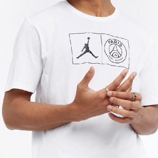 ナイキ(NIKE)の【M】Jordan x PSG Jock Tag Tee - White(Tシャツ/カットソー(半袖/袖なし))