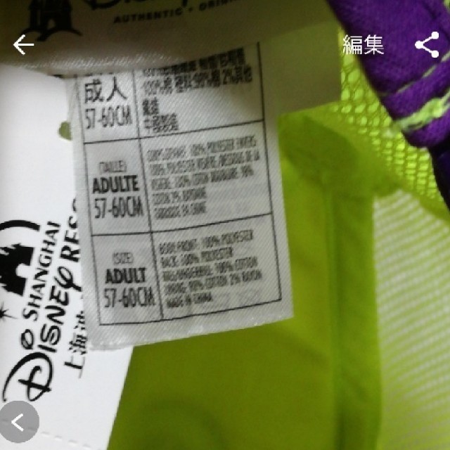 トイ・ストーリー(トイストーリー)の上海ディズニー  リトルグリーンメン 大人用　メッシュキャップ　帽子 エンタメ/ホビーのおもちゃ/ぬいぐるみ(キャラクターグッズ)の商品写真
