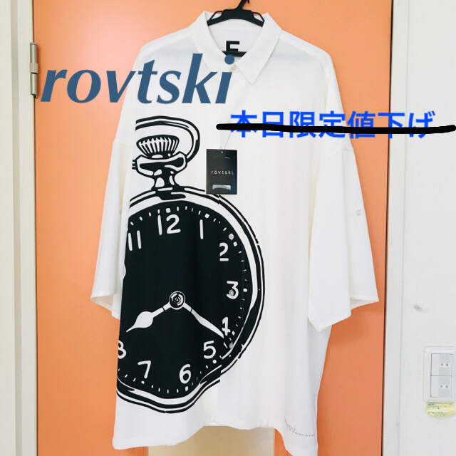 【ロフトスキー】rovtski オーバーサイズ シャツ ホワイト クロック