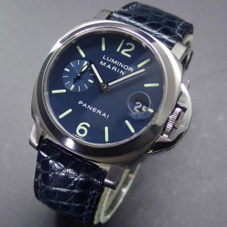 パネライ(PANERAI)の美品 H番 パネライ PAM00119 ルミノールマリーナ ブルー文字 40㎜(腕時計(アナログ))