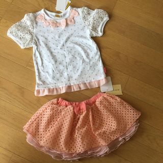 キッズズー(kid’s zoo)の新品 キッズズー 90cm 半袖Tシャツ スカート 女の子 子供 キッズ ベビー(Tシャツ/カットソー)