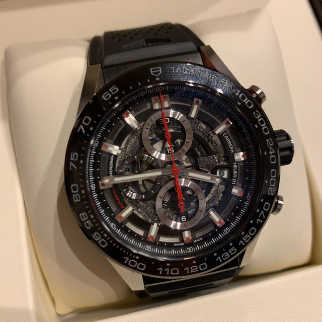 内正規品 TAGHeuer カレラ01 スケルトン 美品メンズ