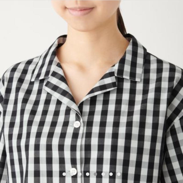 MUJI (無印良品)(ムジルシリョウヒン)の無印良品 ブロードギンガムチェック半袖開襟シャツ XS〜S レディースのトップス(シャツ/ブラウス(半袖/袖なし))の商品写真