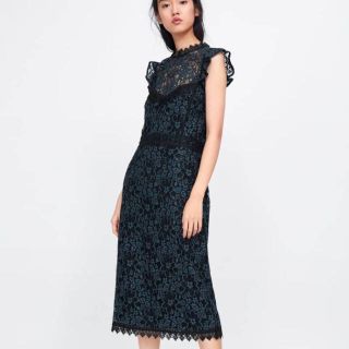 ザラ(ZARA)のザラ 総レース ワンピース(ひざ丈ワンピース)