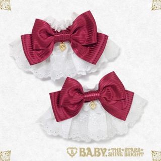 ベイビーザスターズシャインブライト(BABY,THE STARS SHINE BRIGHT)の新品 ベイビー sweet Cherries お袖とめ オフ白 エンジ(その他)