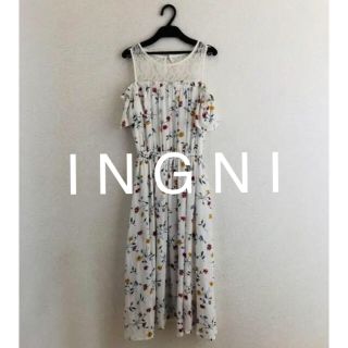 イング(INGNI)の新品★(INGNI) レースレイヤー花柄肩あき ワンピース(ロングワンピース/マキシワンピース)