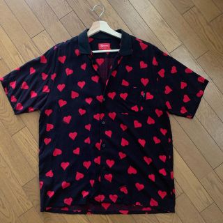 Supreme Hearts Rayon Shirt Heart M Black