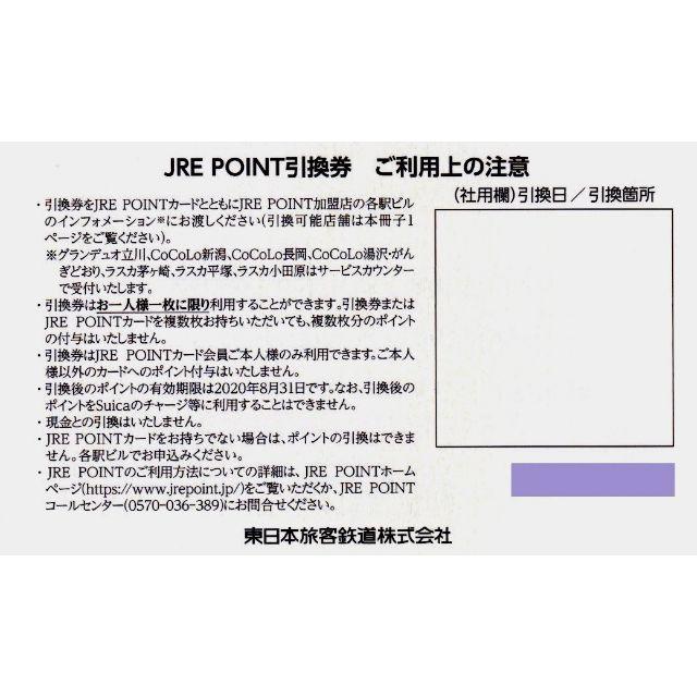 10枚 JRE POINT引換券 500ポイント 追加可能 チケットの優待券/割引券(ショッピング)の商品写真