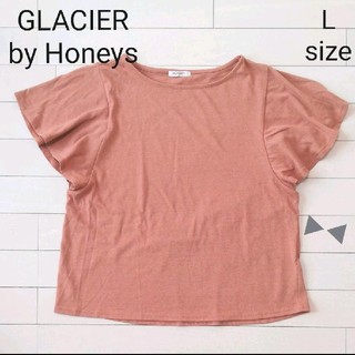 ハニーズ(HONEYS)の【W37】GLACIER by Honeys 袖フリル Tシャツ＊L＊(Tシャツ(半袖/袖なし))
