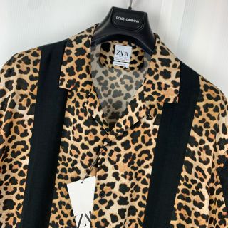 ZARA - ZARA 限定 レオパード 半袖 シャツ L 新品未使用 ヒョウ柄 ビス