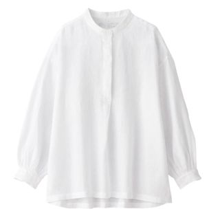 ムジルシリョウヒン(MUJI (無印良品))の★今期新品 定価4990円 無印良品 洗いざらしブラウス オーガニックリネン 麻(シャツ/ブラウス(長袖/七分))