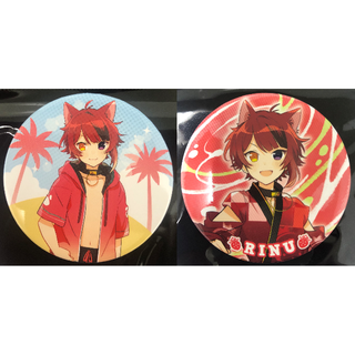 すとぷり　莉犬　りいぬ　２種類　缶バッジ　すとめも９　水着・浴衣ver.(キャラクターグッズ)