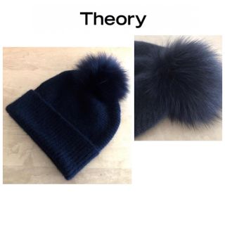 セオリー(theory)のセオリー☆Theory  ★  カシミヤ フォックス  ニット帽  濃紺(ニット帽/ビーニー)