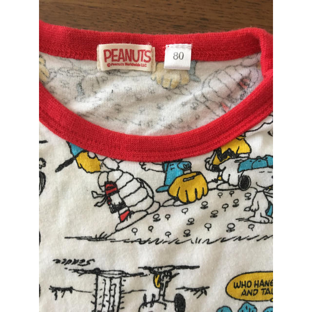 PEANUTS(ピーナッツ)のPEANUT SNOOPY スヌーピー  ロンパース 半袖 80 キッズ/ベビー/マタニティのベビー服(~85cm)(ロンパース)の商品写真
