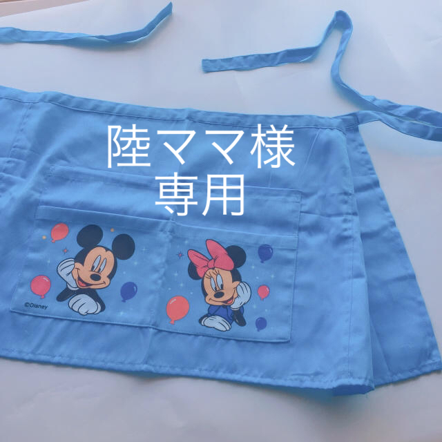 Disney(ディズニー)の☆新品・未使用☆ミッキー＆ミニー  大人用エプロン  ブルー  ギャルソンタイプ インテリア/住まい/日用品のキッチン/食器(収納/キッチン雑貨)の商品写真