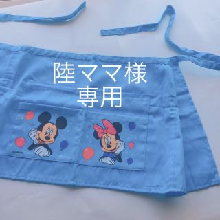 ディズニー(Disney)の☆新品・未使用☆ミッキー＆ミニー  大人用エプロン  ブルー  ギャルソンタイプ(収納/キッチン雑貨)