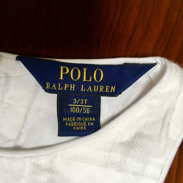 POLO RALPH LAUREN(ポロラルフローレン)のラルフローレン☆透かしチェック ワンピース☆100サイズ☆オフホワイト☆ キッズ/ベビー/マタニティのキッズ服女の子用(90cm~)(ワンピース)の商品写真