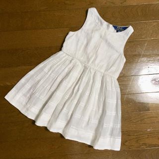 ポロラルフローレン(POLO RALPH LAUREN)のラルフローレン☆透かしチェック ワンピース☆100サイズ☆オフホワイト☆(ワンピース)