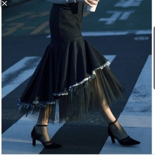 アメリヴィンテージ(Ameri VINTAGE)のAMERI vintage デニムスカート(ロングスカート)
